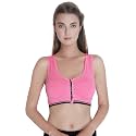 PLUMBURY Women's Nylon Lightly Padded Wire Free Sports Bra