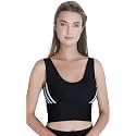 PLUMBURY Women's Nylon Lightly Padded Wire Free Sports Bra