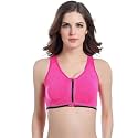 PLUMBURY Women's Nylon Lightly Padded Wire Free Sports Bra