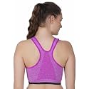 PLUMBURY Women's Nylon Lightly Padded Wire Free Sports Bra