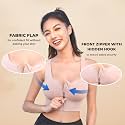 PLUMBURY Women's Seamless Padded Full Coverage Front Zip Cross Back Sports Bra, Size S to XL