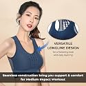 PLUMBURY Women's Padded Mesh Racerback Sports Bra for Workout/Yoga, Size M to 2XL