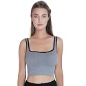 PLUMBURY Women's Nylon Lightly Padded Wire Free Sports Bra