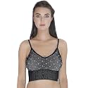 PLUMBURY Women's Nylon Lightly Padded Wire Free Sports Bra