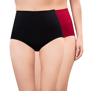 PLUMBURY Women High Waist Cotton Underwear Full