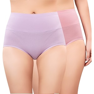 PLUMBURY Women High Waist Cotton Underwear Full