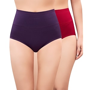 PLUMBURY Women High Waist Cotton Underwear Full