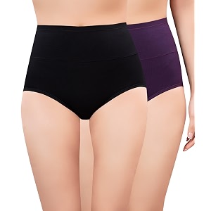 PLUMBURY Women High Waist Cotton Underwear Full