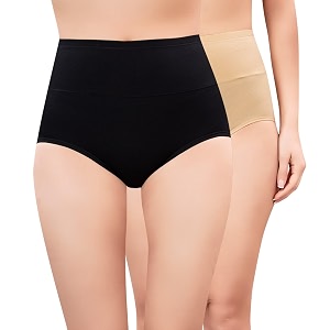 PLUMBURY Women High Waist Cotton Underwear Full