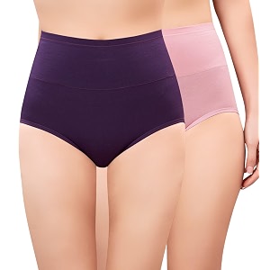 PLUMBURY Women High Waist Cotton Underwear Full