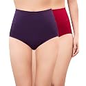 PLUMBURY Women High Waist Cotton Underwear Full