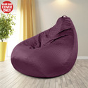 PlumpyBean 4XL Tear Drop Bean Bag Cover  (Without Beans) (Purple)