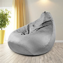 PlumpyBean XXXL Tear Drop Bean Bag Cover  (Without Beans) (Silver)
