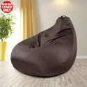 PlumpyBean XXXL Tear Drop Bean Bag Cover  (Without Beans) (Brown)