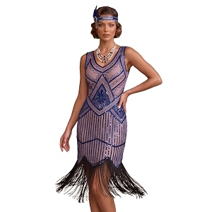 Plus Size 1920s Vintage Fringed Gatsby Sequin