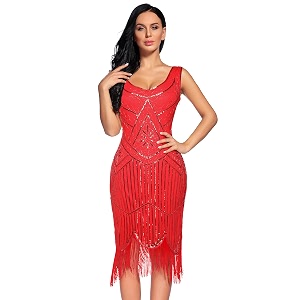 Plus Size 1920s Vintage Fringed Gatsby Sequin