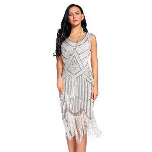 Plus Size 1920s Vintage Fringed Gatsby Sequin