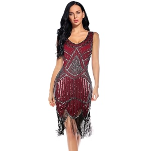 Plus Size 1920s Vintage Fringed Gatsby Sequin