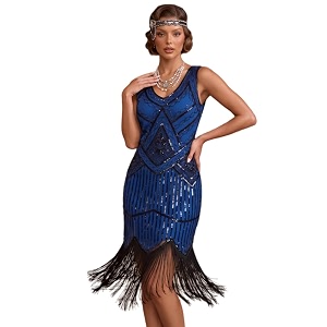 Plus Size 1920s Vintage Fringed Gatsby Sequin