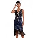 Plus Size 1920s Vintage Fringed Gatsby Sequin