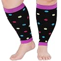 Plus Size Compression Leg Sleeves for Women& Men 15-20mmHg Wide Calf Knee High Leg Sleeves
