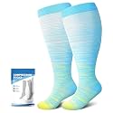 Plus Size Compression Socks: Wide Calf for Women Men 20-30 mmHg