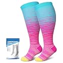 Plus Size Compression Socks: Wide Calf for Women Men 20-30 mmHg