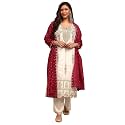 Plus Size Embroidered Organza Straight Kurta With