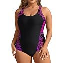 Plus Size One Piece Swimsuits for Women Athletic Tummy Control Bathing Suit