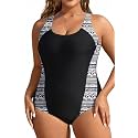 Plus Size One Piece Swimsuits for Women Athletic Tummy Control Bathing Suit