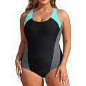 Plus Size One Piece Swimsuits for Women Athletic Tummy Control Bathing Suit