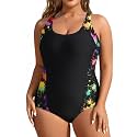Plus Size One Piece Swimsuits for Women Athletic Tummy Control Bathing Suit