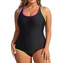 Plus Size One Piece Swimsuits for Women Athletic Tummy Control Bathing Suit