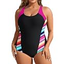 Plus Size One Piece Swimsuits for Women Athletic Tummy Control Bathing Suit