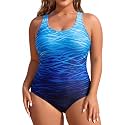 Plus Size One Piece Swimsuits for Women Athletic Tummy Control Bathing Suit
