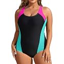 Plus Size One Piece Swimsuits for Women Athletic Tummy Control Bathing Suit