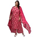 Plus Size Printed Cotton Straight Kurta With