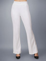 Plus Size Regular Fit Women White Trousers