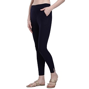 Plus Size Slub Lycra Trouser CigarettePencil Pants