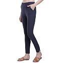 Plus Size Slub Lycra Trouser CigarettePencil Pants