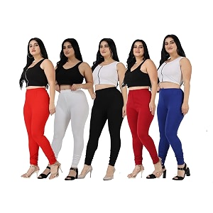 Plus Size Women Multicolor Cotton Lycra Churidar