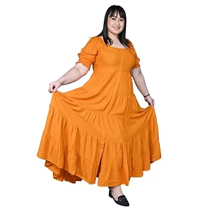 Plus Size Womens Ruffle Tiered Maxi Dress