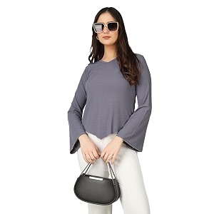 Plus Size Women Top Bell Sleeve