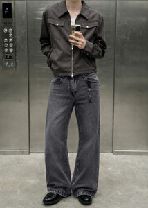 Plus91 Boot-Leg Men Grey Jeans
