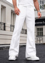 Plus91 Flared Men White Trousers