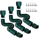 plusgutter Rain Gutter Downspout Extensions, Flexible Downspout Extender for Rain Water Drainage, Down Spout Drain Extension Extendable from 21 to 68 Inches(3 Pack,Green)