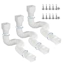 plusgutter Rain Gutter Downspout Extensions, Flexible Downspout Extender for Rain Water Drainage, Down Spout Drain Extension Extendable from 21 to 68 Inches(3 Pack, White)