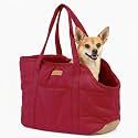 Plush Dog Purse Carrier for Small Dogs, Soft Tote, Red