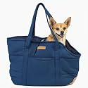 Plush Dog Purse Carrier for Small Dogs, Soft Tote, Dark Blue