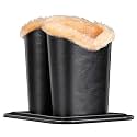 Plush Fluffy Lined Double Eyeglasses Holder Stand Protective Glasses Holder Case Rests Securely on Desk or Nightstand
